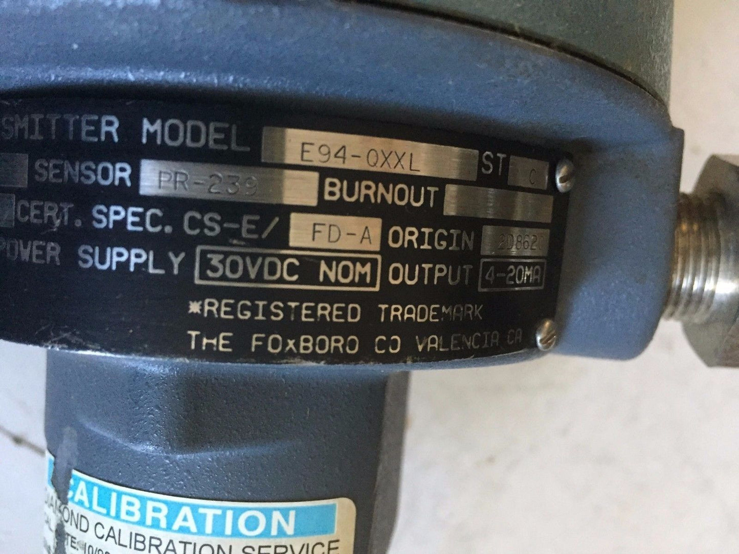 Foxboro E94-Qxxl Stctemperature Transmitter Sensor Pr-239,E94-Oxxl,Tl