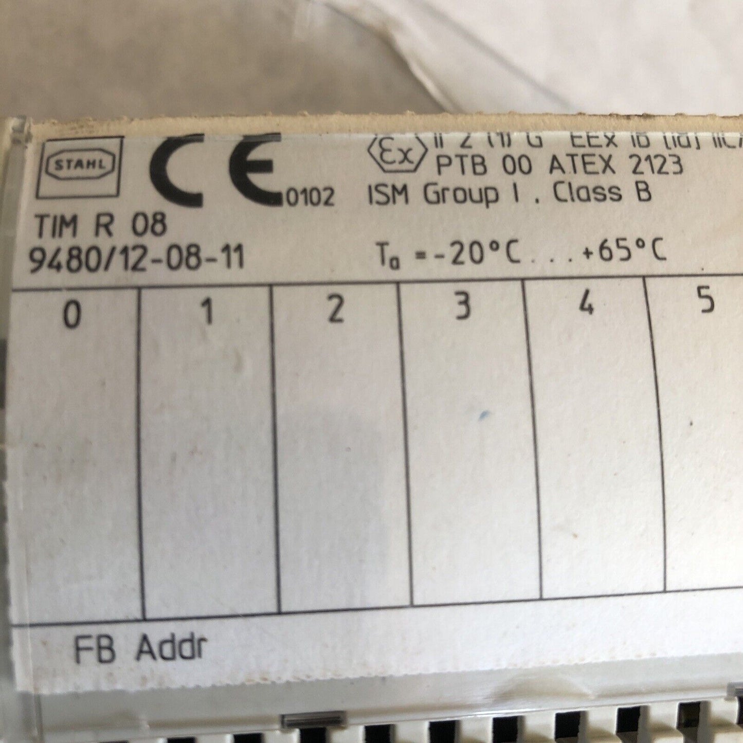 Stahl Tim R 08 9480/12-08-11 Temperature Input Module 8 Channel,9480 12-08-11,Ee