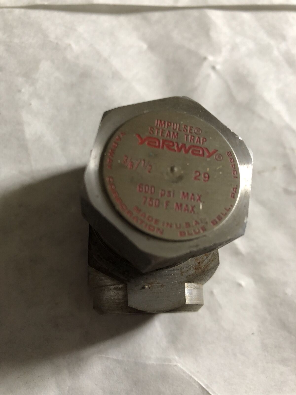 New 1/2" Npt Yarway 29 Impulse Steam Trap,600 Psi Valve,750 F,3/8/1/2" 29,En,Bp