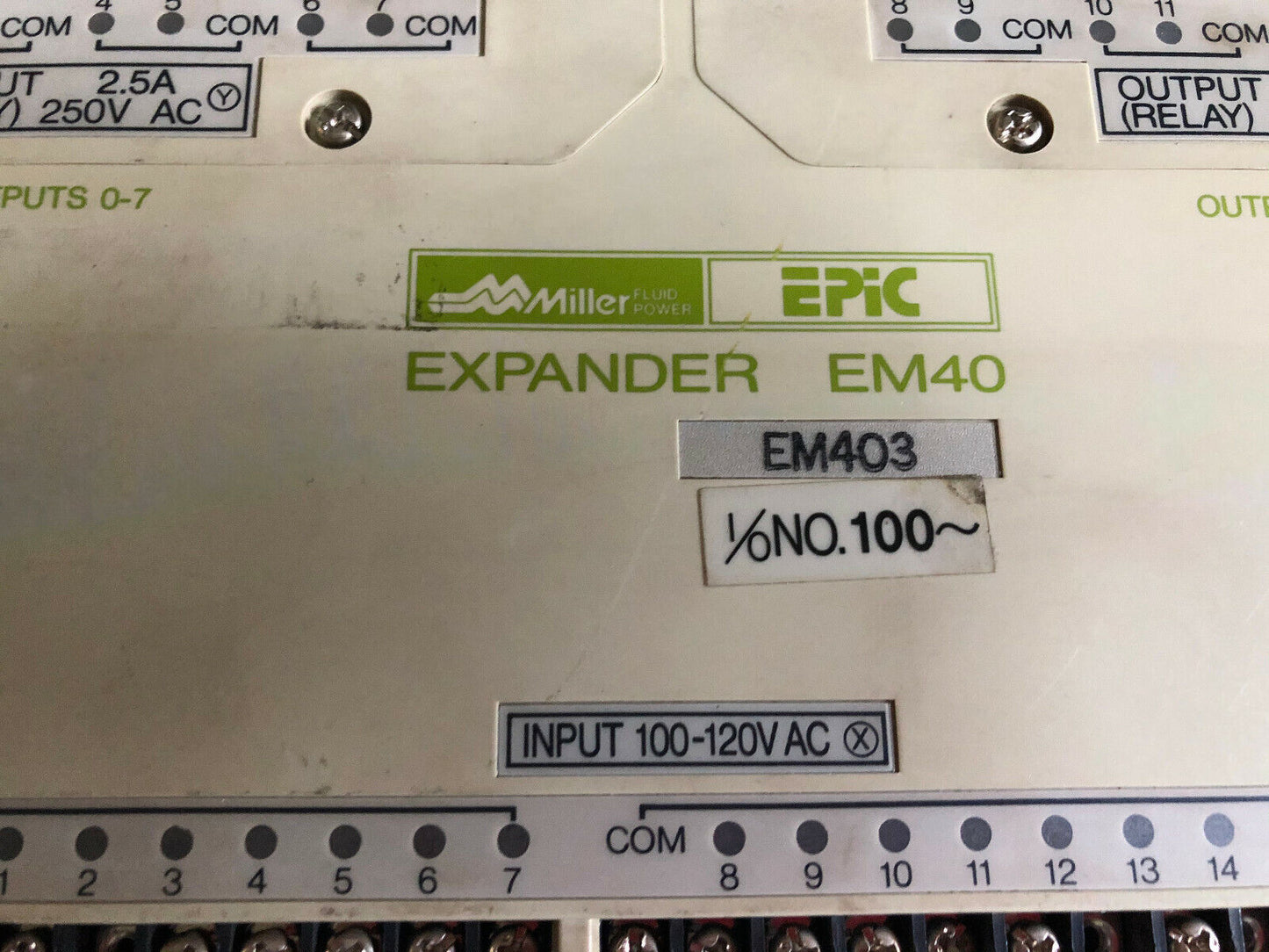 Miller Epic Expander Em40, Epic Em403 Fluid Power ,100-120Vac Apl4773101 ,Eh