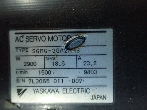 Yaskawa Sgmg-30A2aas, Servo Motor, 2900W, 1500Rpm,Ti