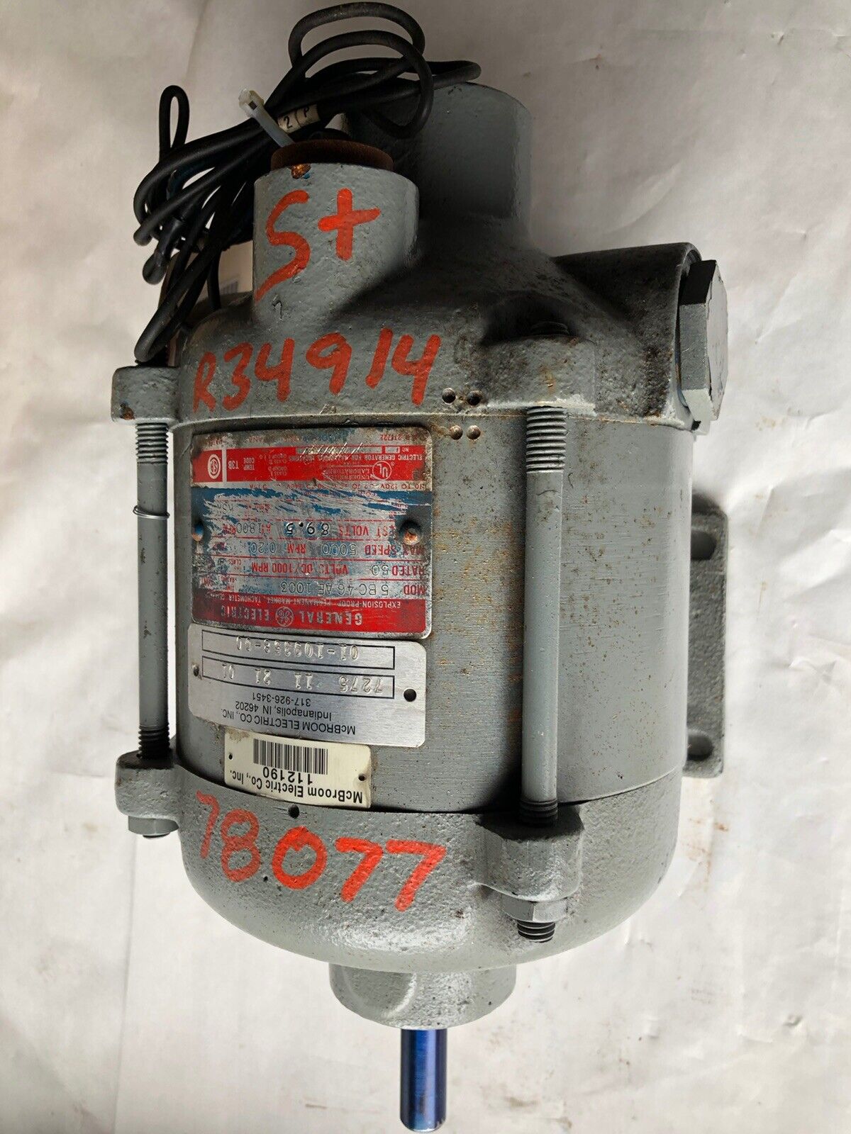 Ge General Electric 5Bc46ae1003 Dc Motor, 89.5 Vdc,1800 Rpm,Av