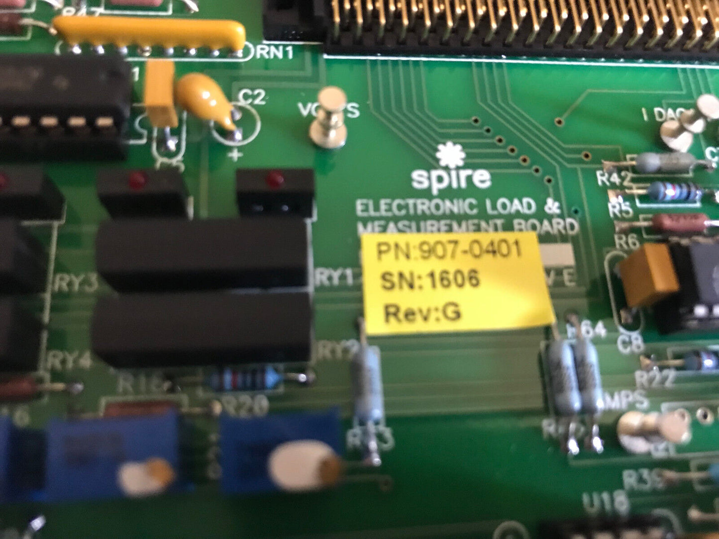 New Spire 907-0401 Electronic Load & Measurement Board Pcb S/N 1606 Rev G,Ag