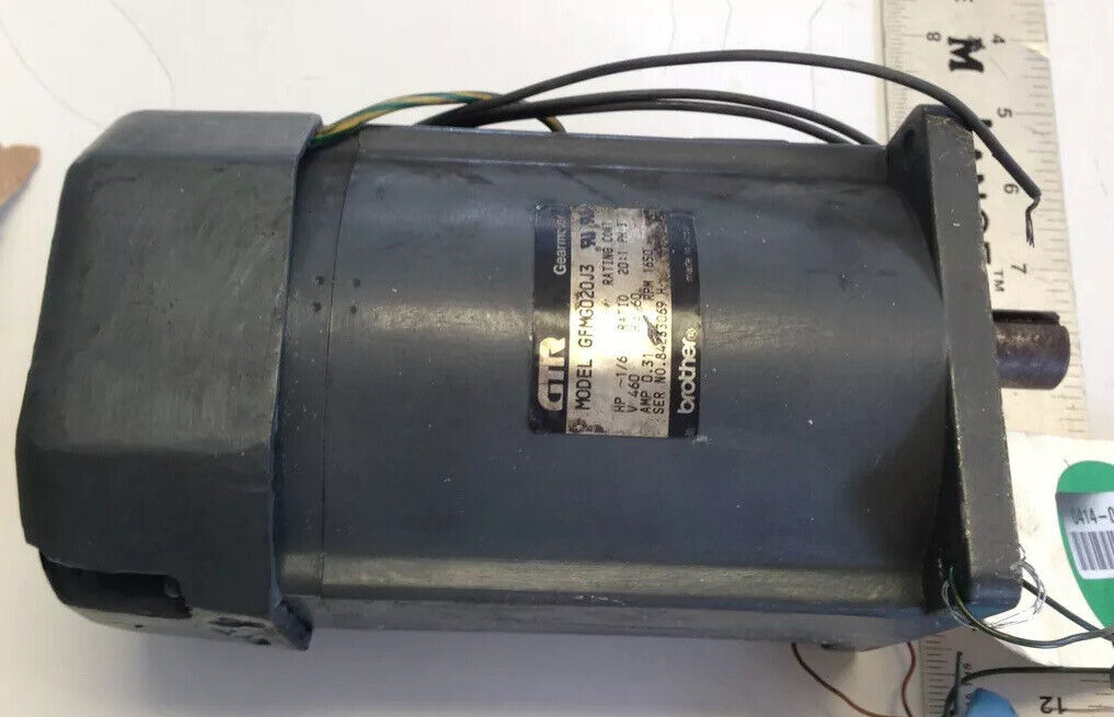Brother Gfmg020j3 Gtr Gearmotor, 20:1-Ratio, 1/6-Hp, 460Vac, 1650-Rpm,Fi