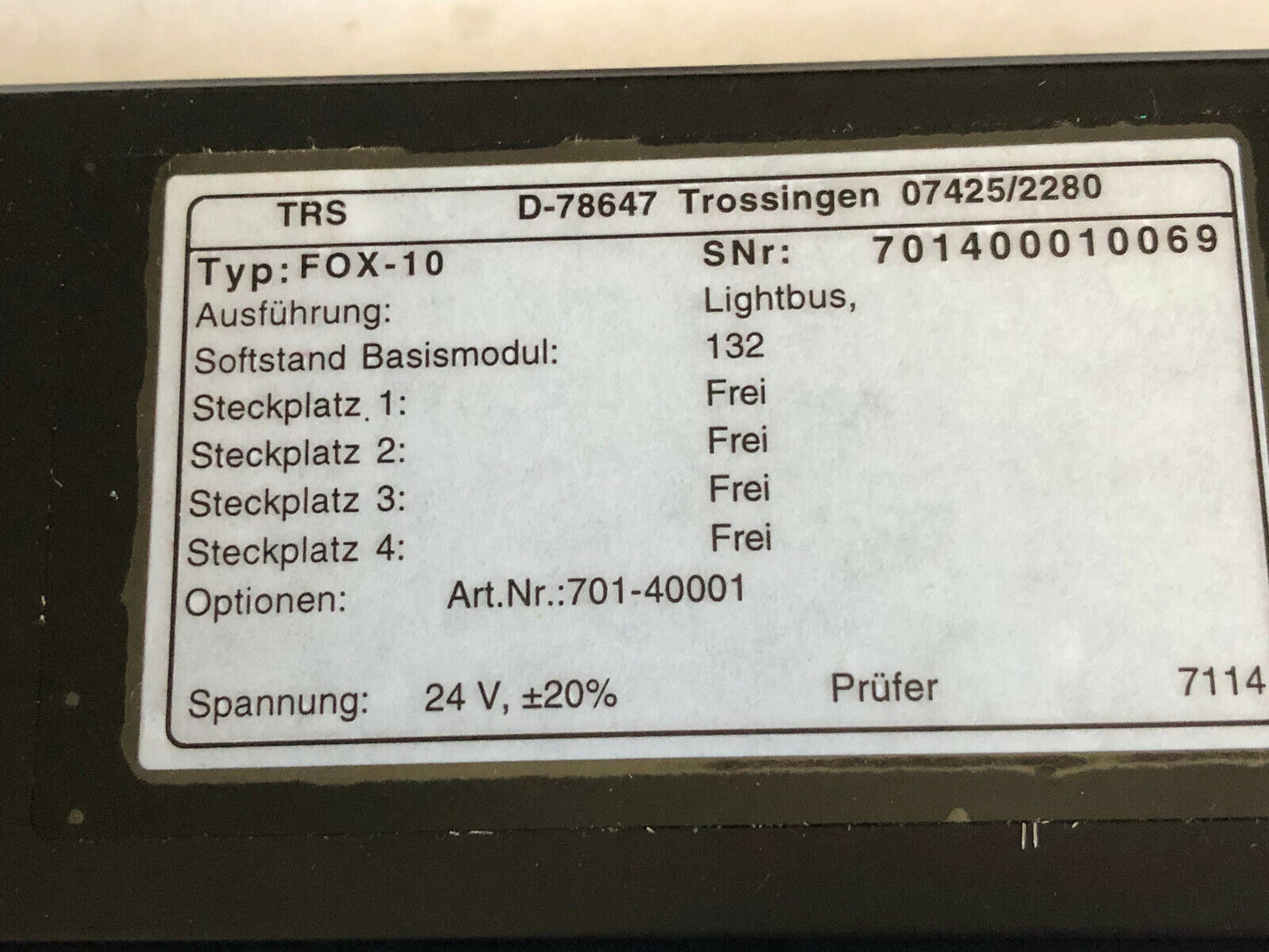 New Trs Fox-10 Fo-Ii/O Lightbus Module,D-78647 Trossingen,Trs X10,Ek