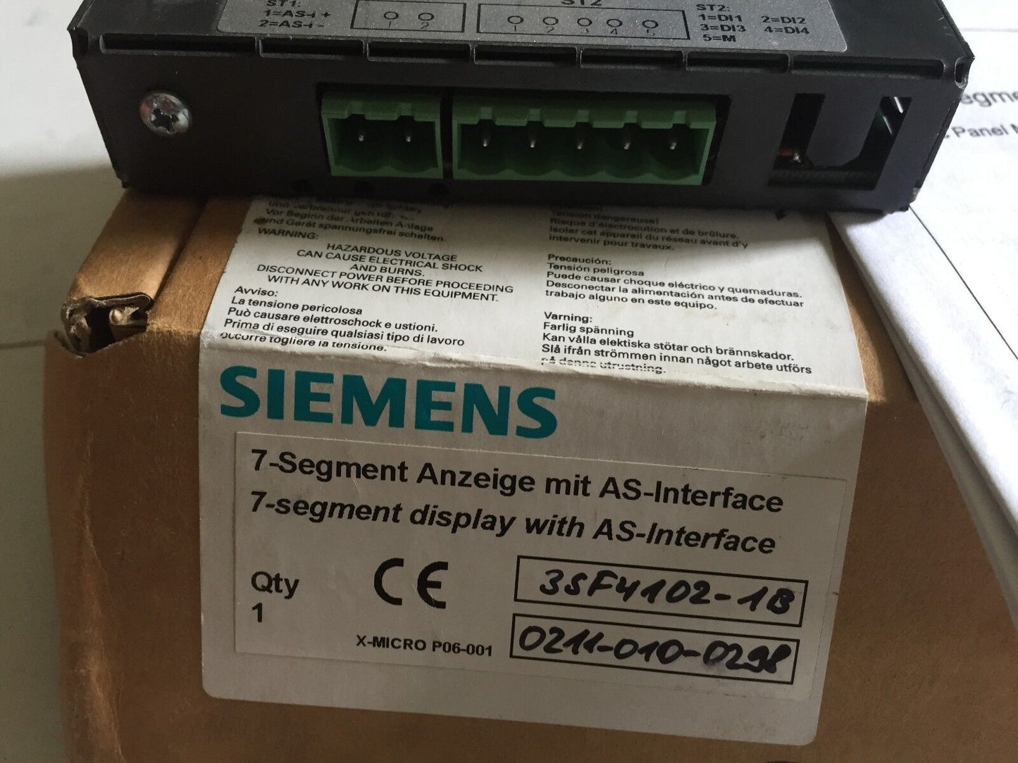 New Siemens 3Sbs102-2B,Dbga69 Display Led W/Asi 13Mm 4Digits Red 3Sf41021b,Er