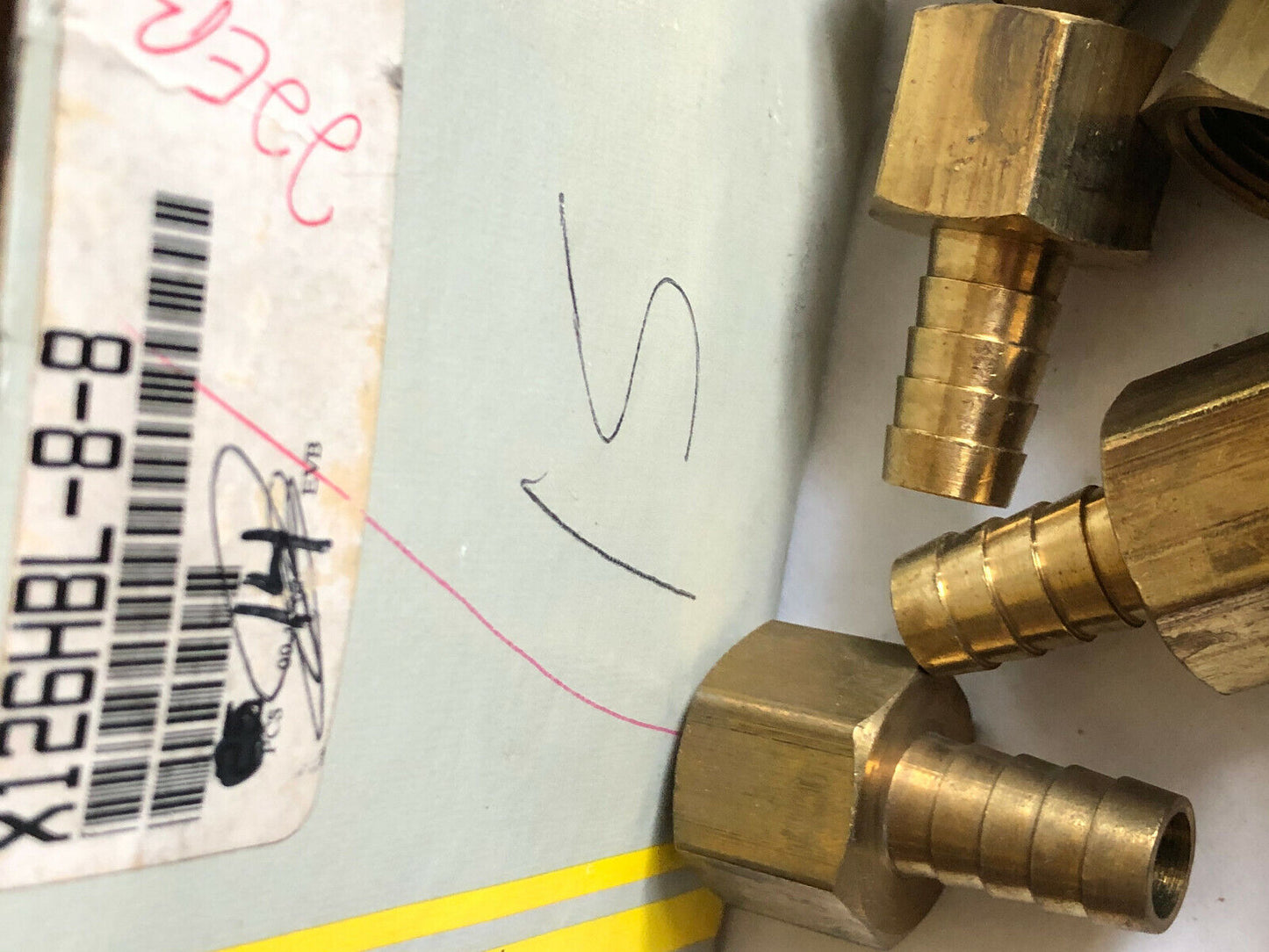Lot 23 1/2" Parker Fluid Connector X126hbl-8-8,Brass Barb Barbed Hose Fitting,Sv