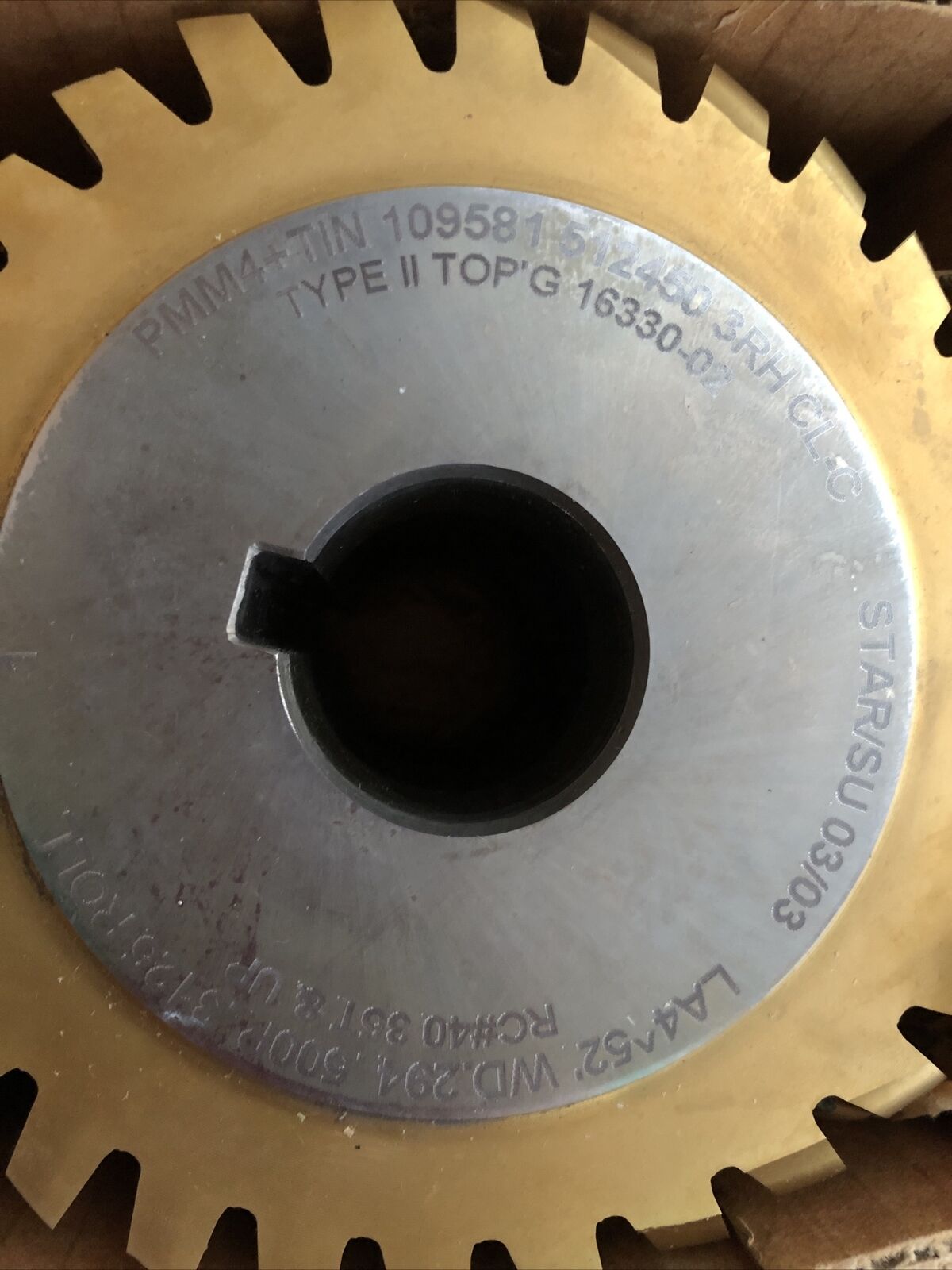 Star Su 3125 Roll,Pmm 4 Tin 109581 512450 3Rh Clc Gear Hob,Type2,Fin 16330-02,Ff