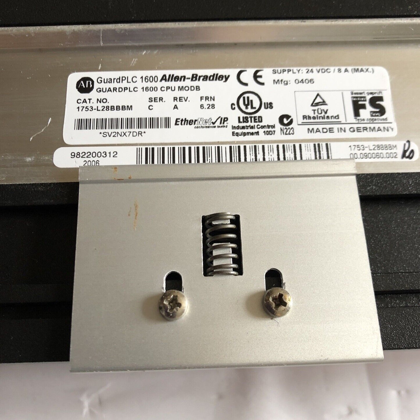 Allen-Bradley 1753-L28bbbm C A 6.28,Guardplc 1600 Cpu Modb,Guard Plc 1600,Ej