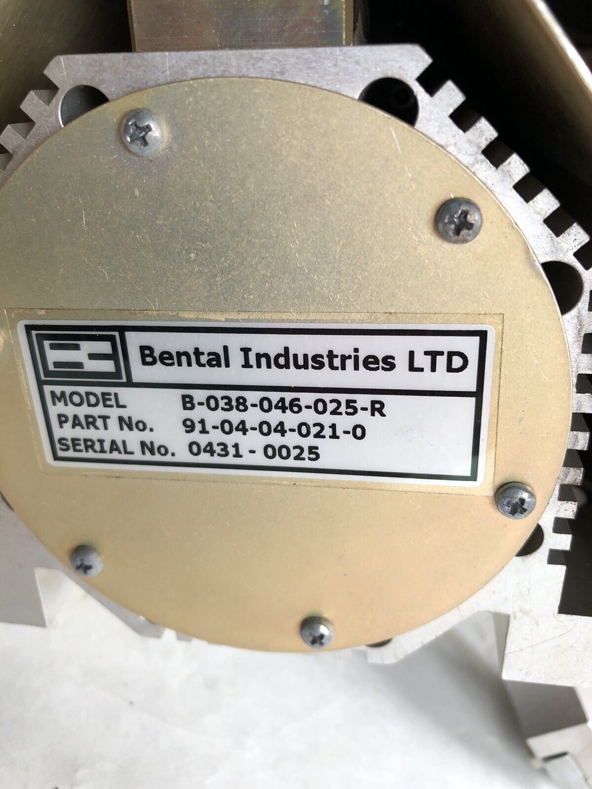 Bental Industries B-038-046-025-R Servo Actuator Motor 91-04-04-021-0,Bw,Bq