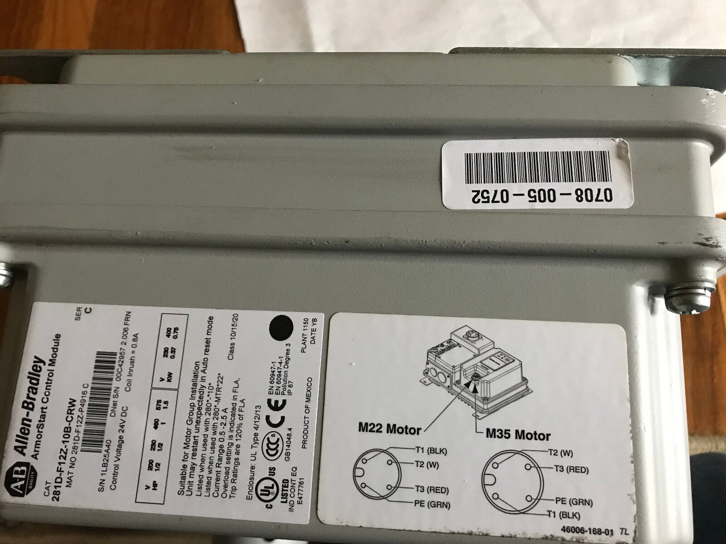 Allen Bradley 281D-F12z-10B-Crw Armorstart Control Module 280D-Fn-10-C Base