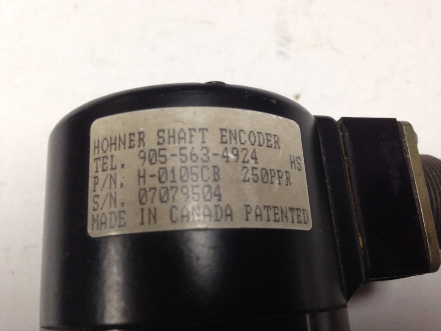 Hohner H-0105Cb 250Ppr Shaft Encoder, 3/8" Shaft,Dl