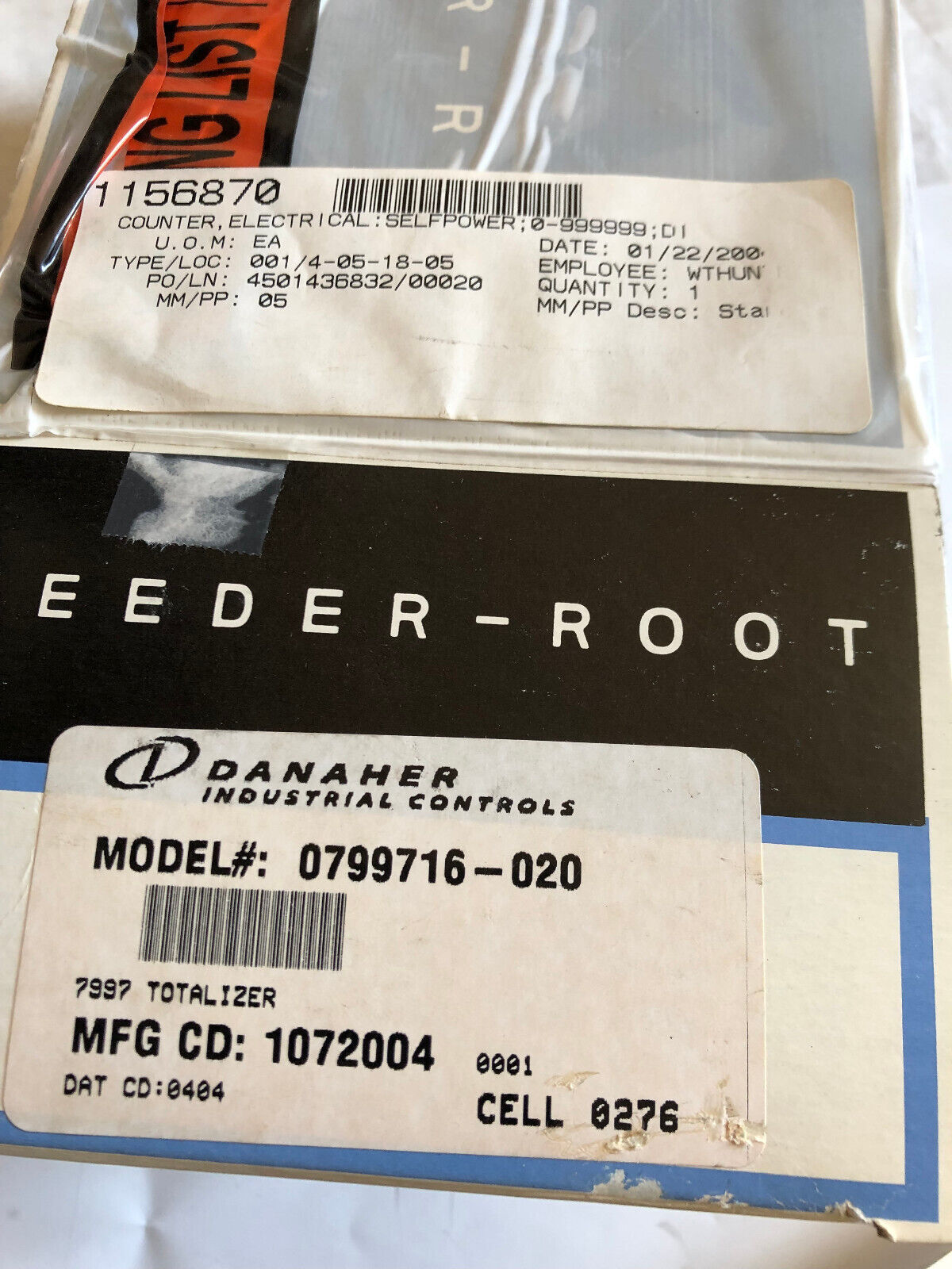New Dahner Controls Veeder-Root Form 799716-020 Lx Totalizer Lcd Display,Cu