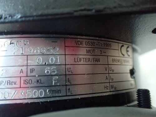 Amk Dvsa11-7-6-4-D00 Servo Motor, .93Kw,1500/3500Rpm,250A,P 0.93,92107595,Td