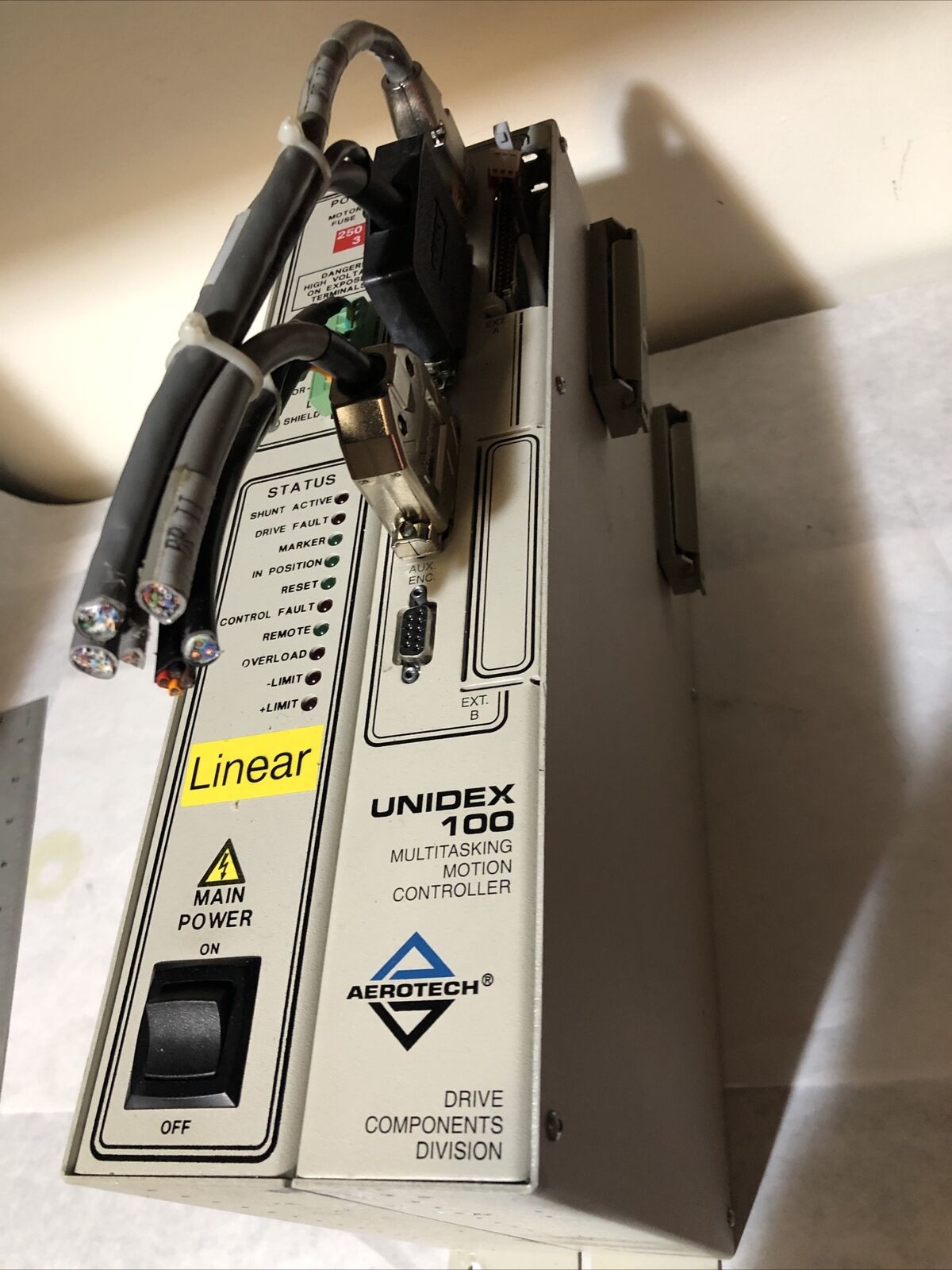 Aerotech Es13871-1 Unidex 100 Multitasking U100z-A-160-F2.5 ,250 Vac 3A,Cm,Bg