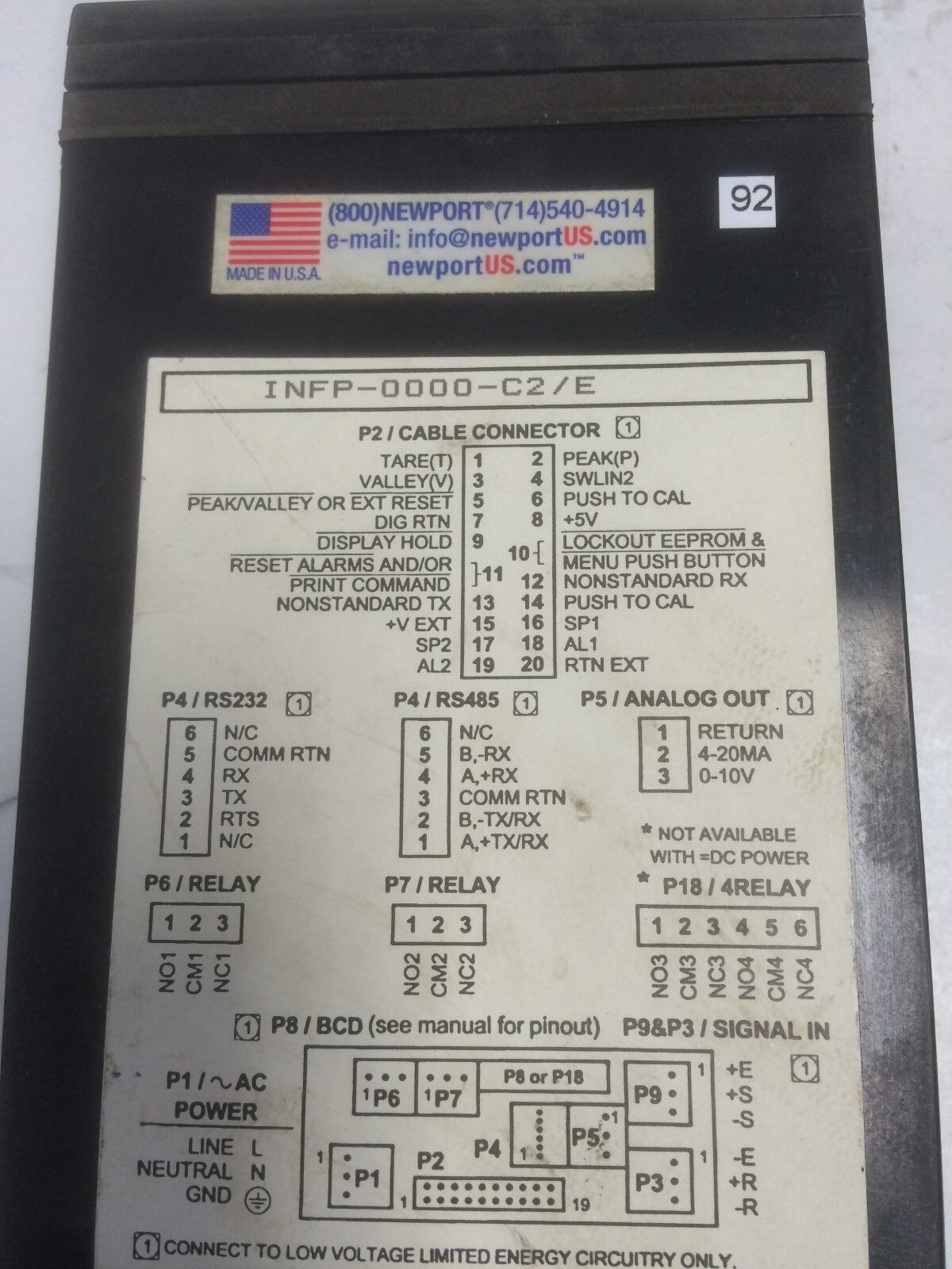 Newport Infp-0000-C2/E Process Meters/Controller,Dj