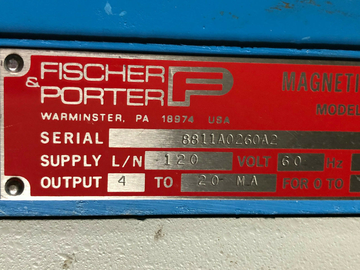 Fischer & Porter 10D14 75Dm12ps29kw12ca,Flowmeter Signal Converter 120V,Dk