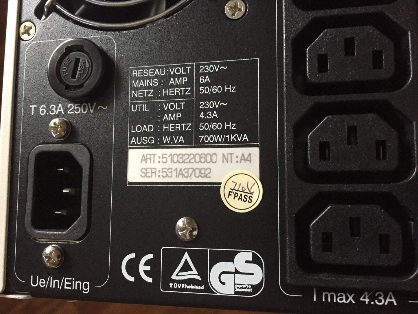 New Pulsar 5103220600,Pulsar Mge Ex10,5103220600 Nt:A4 Ups System,Ed