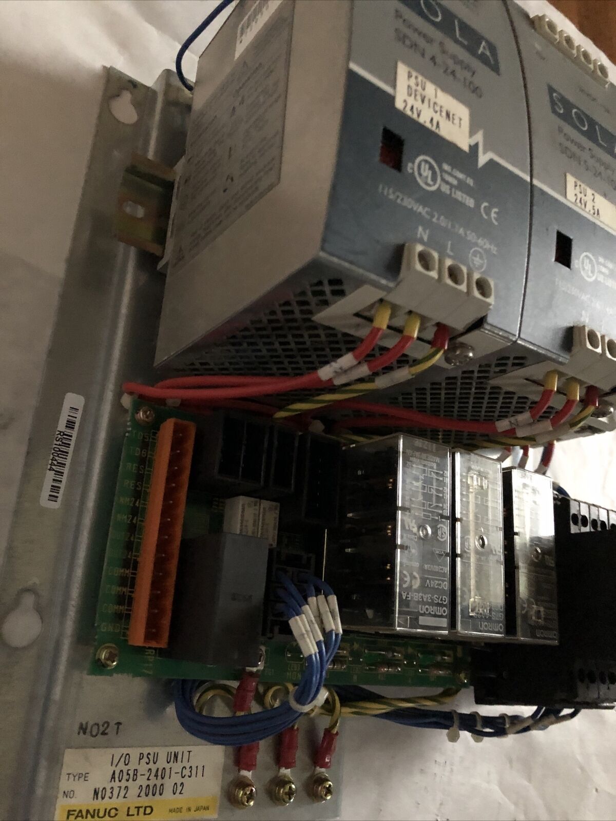 Fanuc A05b-2401-C311,A20b-1007-0540/01A,Sola Sdn-5-24100,I/O Psu Unit,Ee