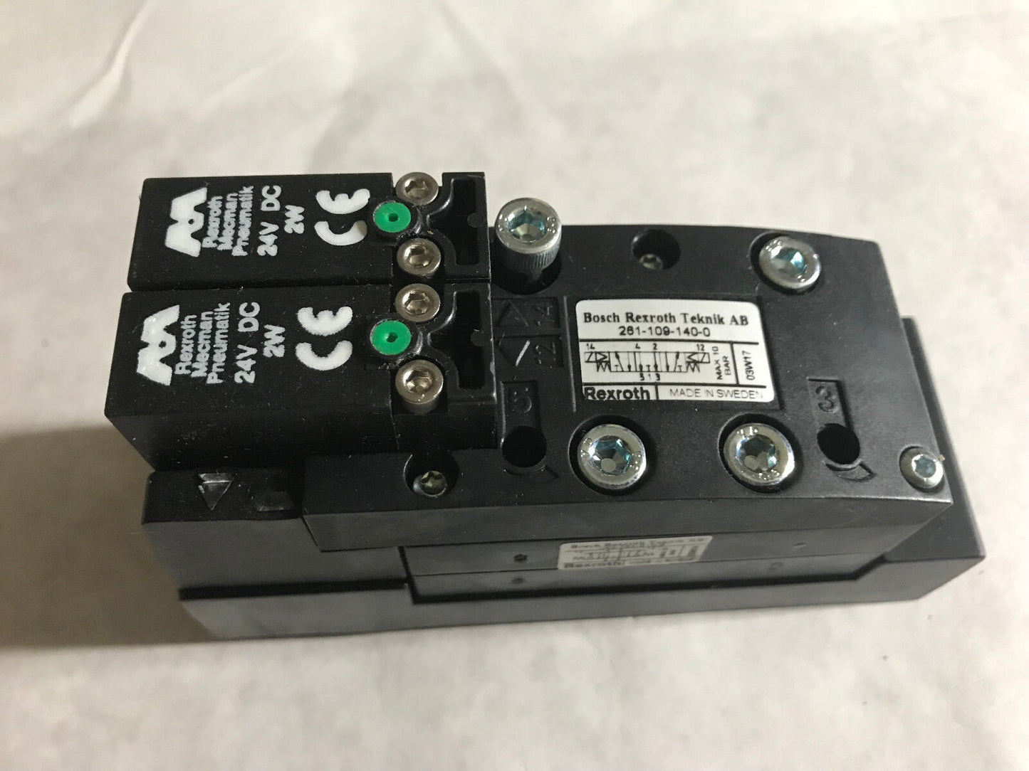 Bosch Rexroth 261-109-140-0 Pneumatic Solenoid Valve 049-384-610-8,281-109-140-0