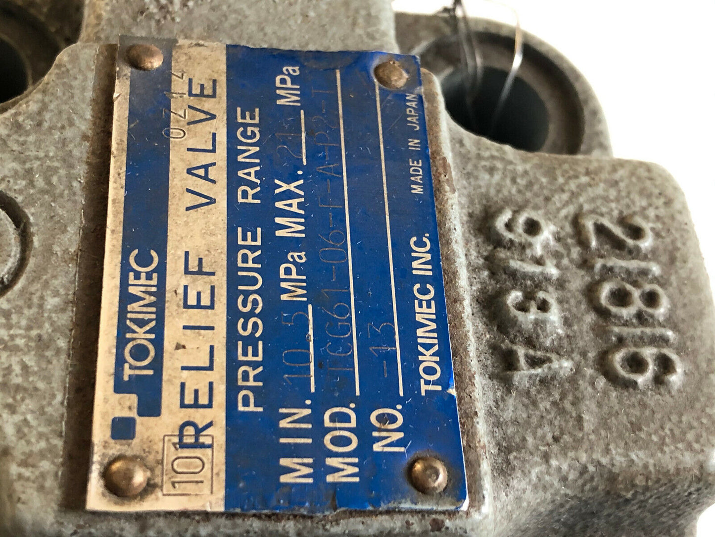New Tokimec Tcg61-06-F-A-P2-T-13,21816,919A Icg61-06-F-A-P2-T Relief Valve,Tn