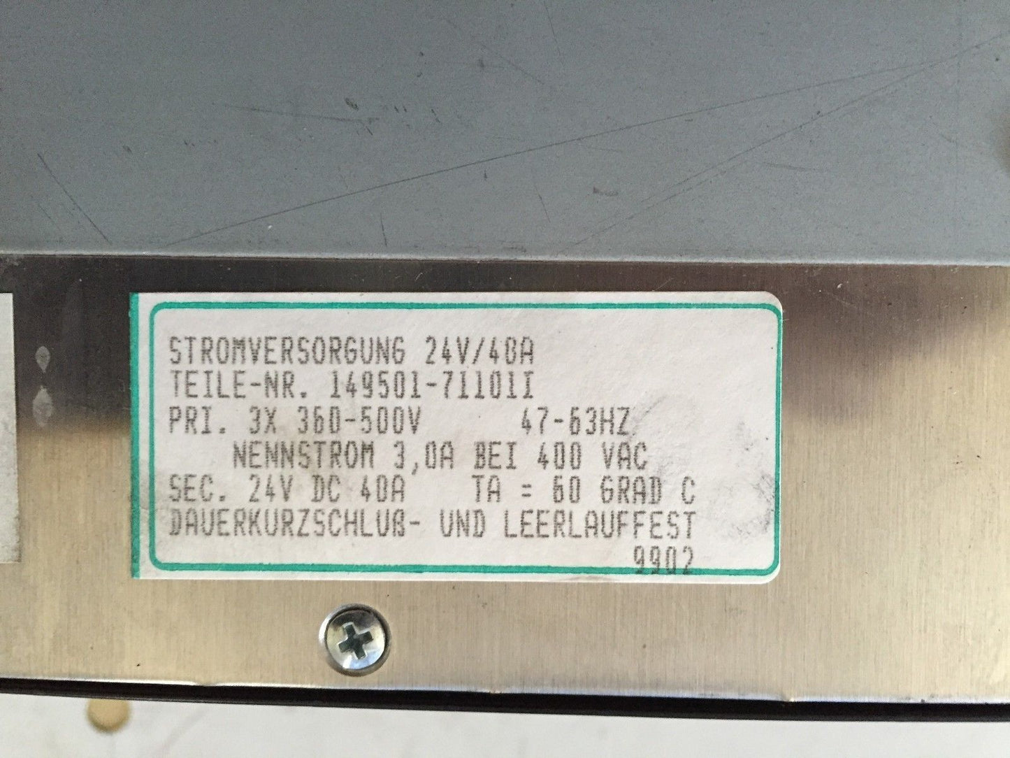 Eurogi Lessolo Competent,11E003252,Easwtr4024 Power Supply 24Vdc 40A,Bi