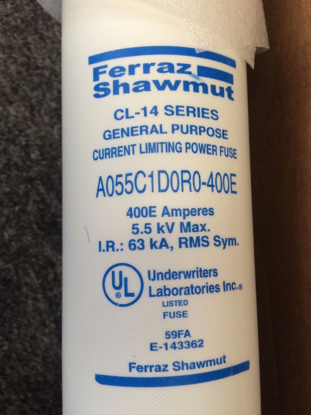 New Ferraz Shawmut A055c1d0r0-400E Cl-14 Fuse, 400E Amp 5.5 Kv,Al
