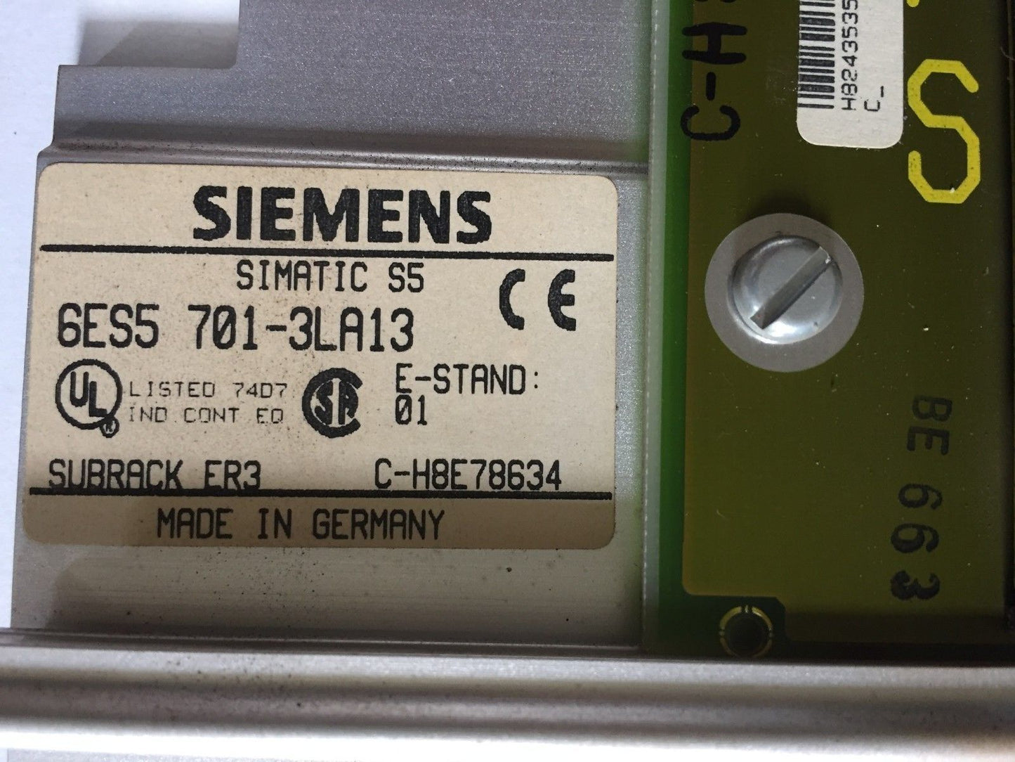 Siemens 6Es5 701-3La13 Rack Xpansion S5-115F 8Slot,Simatic S5 ,Br