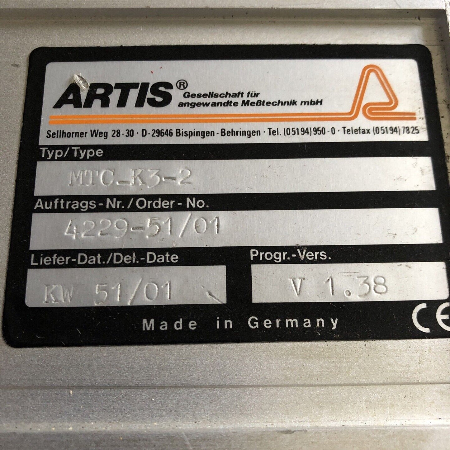 Artis Mtc-K3-2 Mtc Monitering Module Mtc,Eg