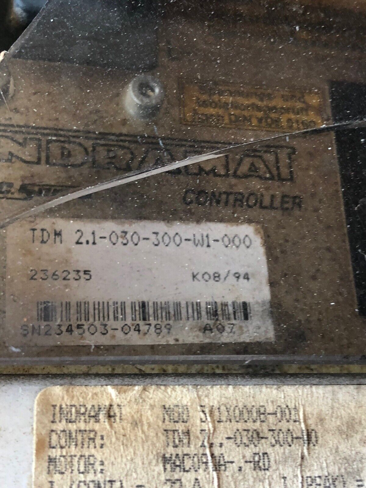 Indramat Tdm 2.1-030-300-W1-000 Bosch Drive 1500Rpm 30Amp 300Vdc,Az
