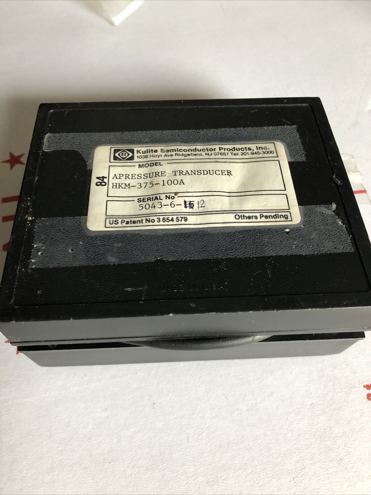 Kulite Hkm-375-100A,Hkm 375 100A 5043 612 Pressure Miniature 10-15Vdc,Ff