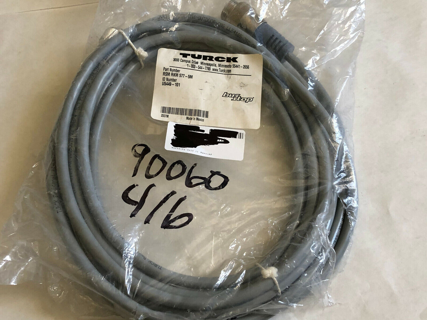 Turck Rsm-Rkm-577-5M,U5449101 Elektronik Network Minifast U5449-101 Cable,Sm