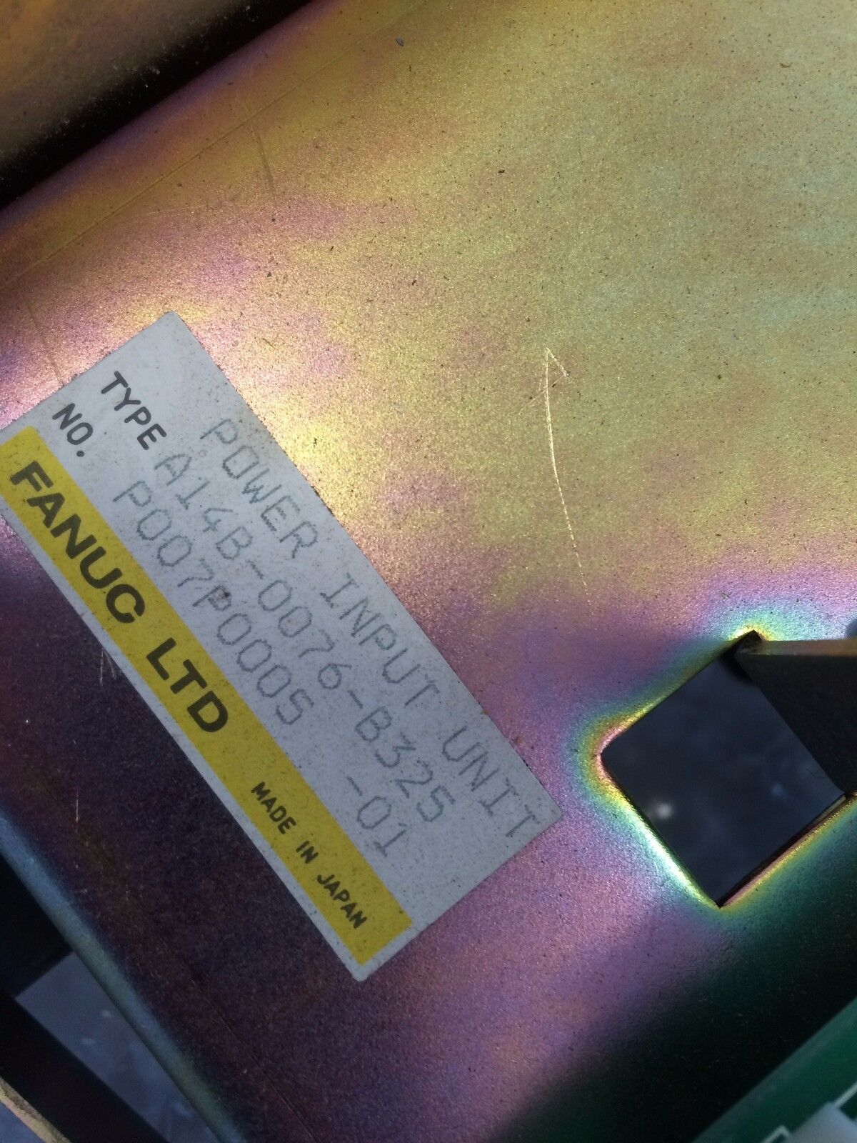 Fanuc A14b-0076-B325 01 Power Input Unit , P007p0005,Hitachi H20, Ec