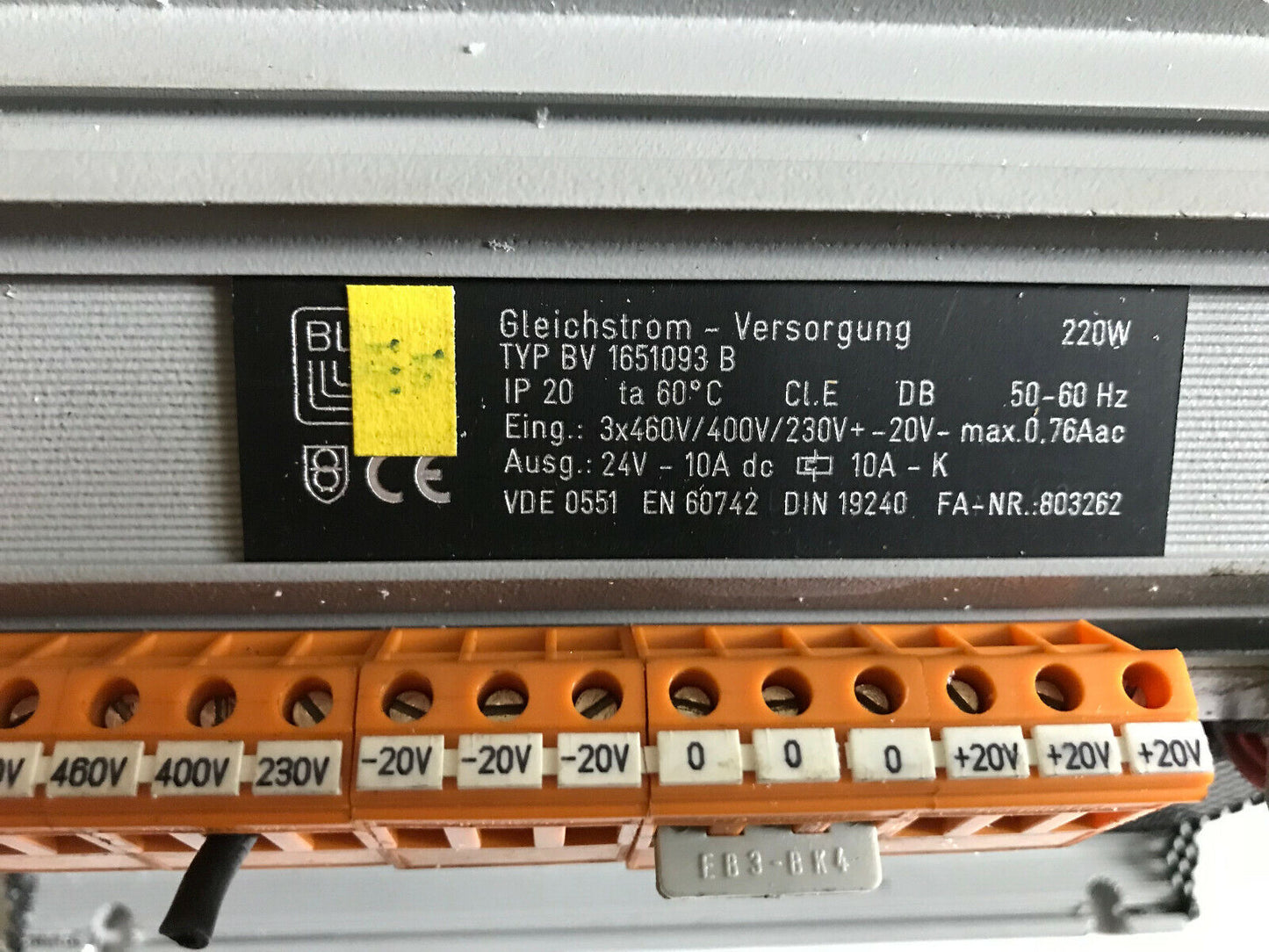 Gleichstrom Bv1651093b,Versorgung Typ Bv 1651093 B Transformer,1651093,So