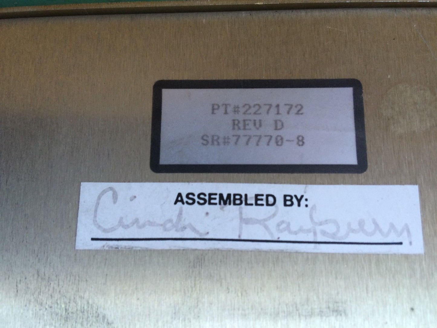 Laser Power Conditioner Pt # 227172 Rev D From Script 75,Maxwell,Tjs,Bn