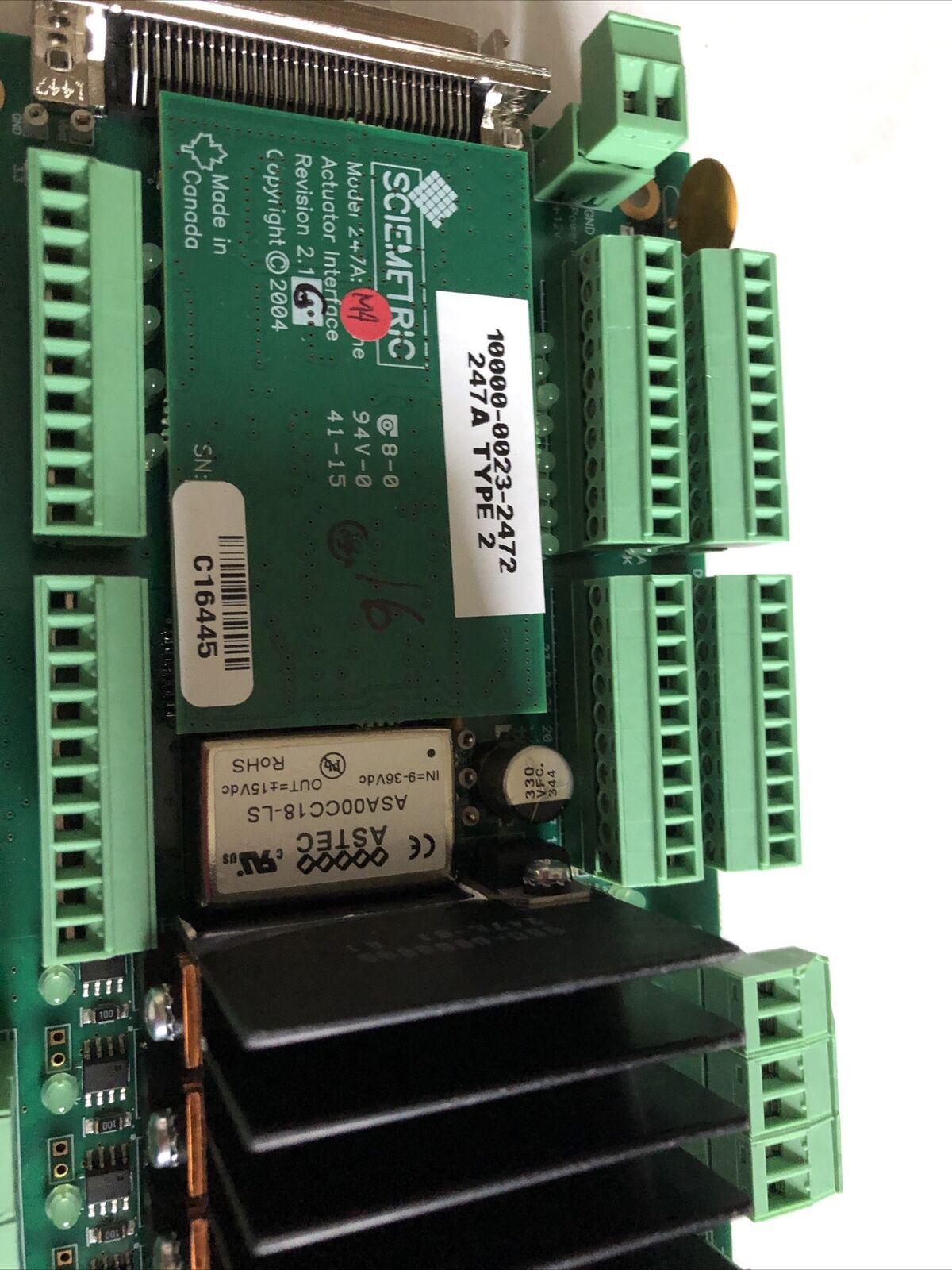 Sciemetric 10000-0023-2472,Actuator Interface,Revision 2.13. Model 247A 01 R1,Dg