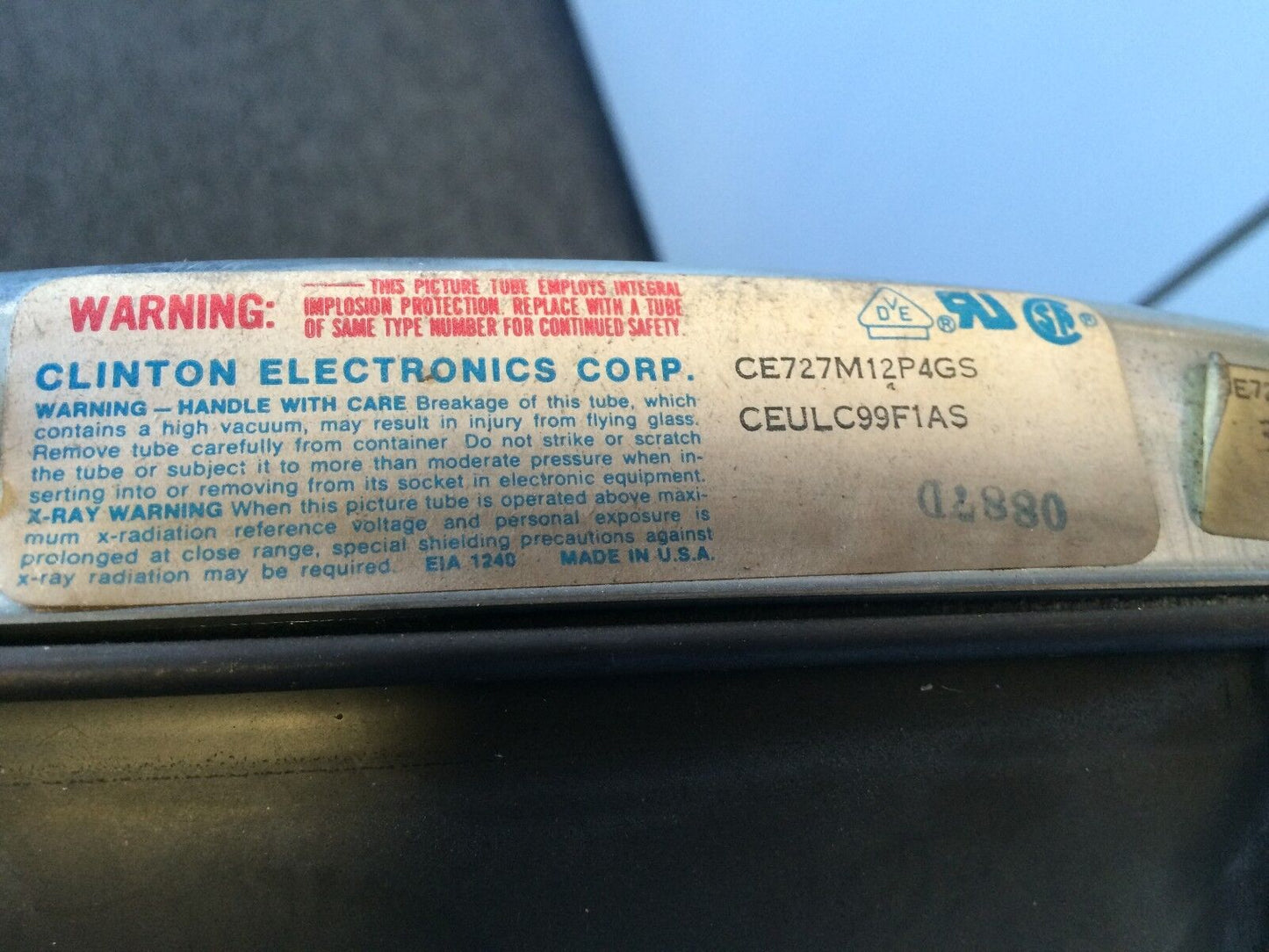 Clinton Ce727m12p4gs Monitor,1-209-0369-Y,1-029-0367E,Ceulc99f1as, 6-007-0674,De