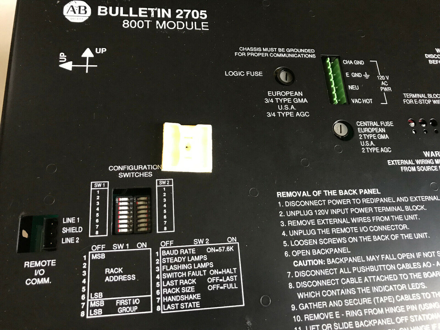 Allen Bradley 2705-T24j3,Bulletin 2705 800T Module Redipanel Operator (Exelt),Sg