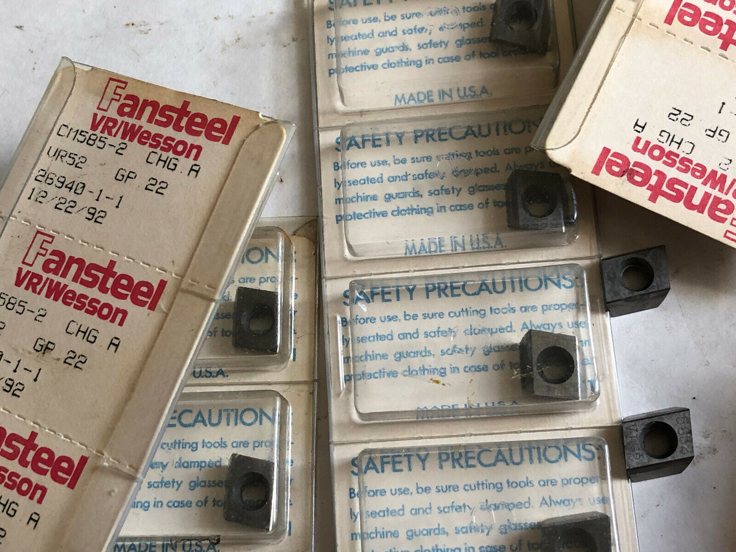 Lot 50 Fansteel Vr/Wesson Cm585-2 Chg A ,Vr52,Gp-22,26940-1-1 Carbide Inserts,Es