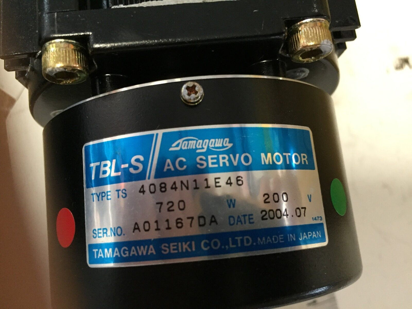 New Tamagawa Ts 4084N11e46,4084N11e46 Ac Servo Motor,Tbl-S,200 Vac,M6232,Dj