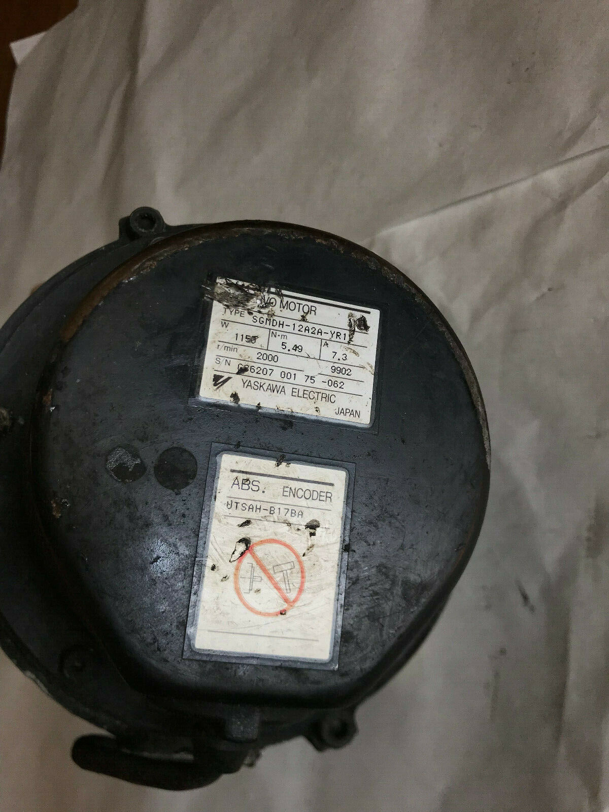 Yaskawa Sgmdh-12A2a-Yr12,1150W,5.49,7.3 A,Utsah-B17ba Ac Servo Motor,Sg