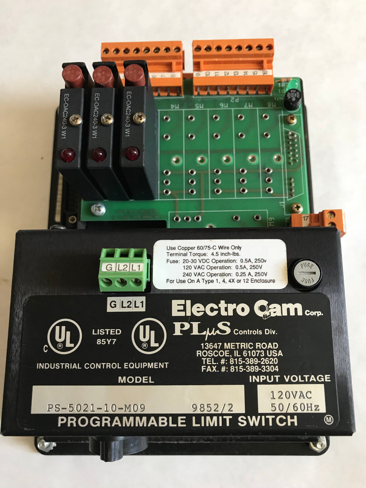 Electro Cam Ps-5021-10-M09 Programmable Limit Switch Plus 5000 Series,Ps-5021,Ah