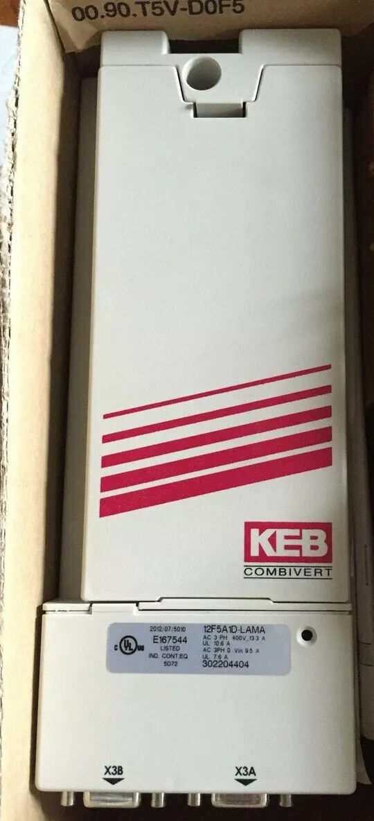 New Keb 12F5a1d-Lama Combivert F5 Drive Power 6,6Kva Ac 5.0Hp 2/4P,Dg