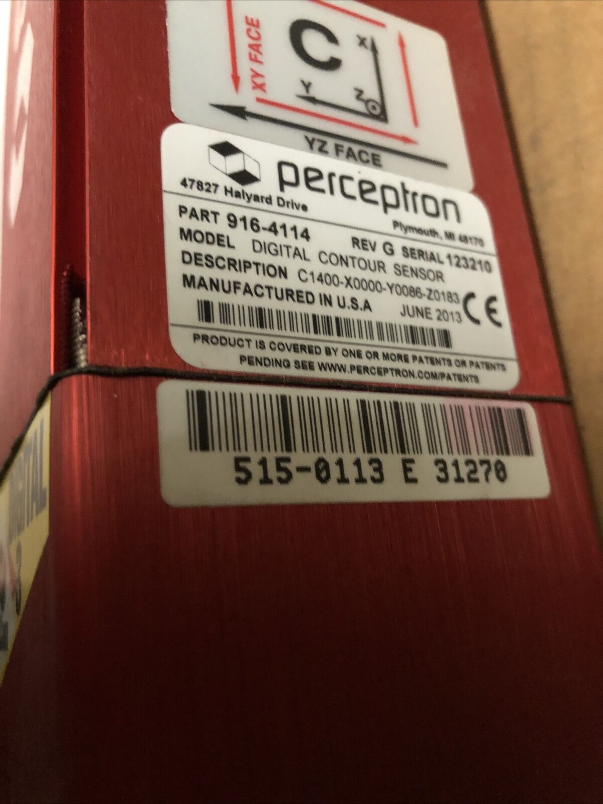Perceptron 916-4114 Digital Contour Sensor,C1400-X0000-Y0086-Z0183,515-0113,Bn