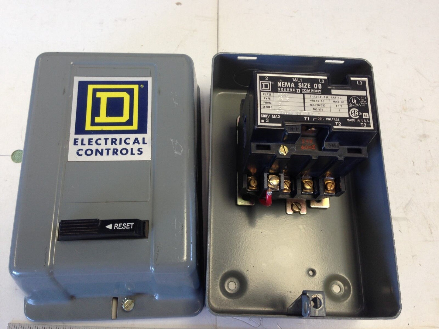 New Square D Nema Size 00 A02 Starter 8502 Ao2,208V Coil,8502 A02,1 1/2Hp,Fl