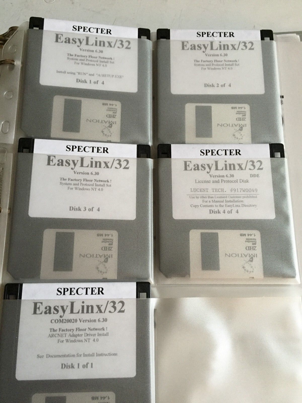 Specter 681Dde-Net/32,601Ddenet32 Software Easylinx/32 Version 6.30 Disk,Ba