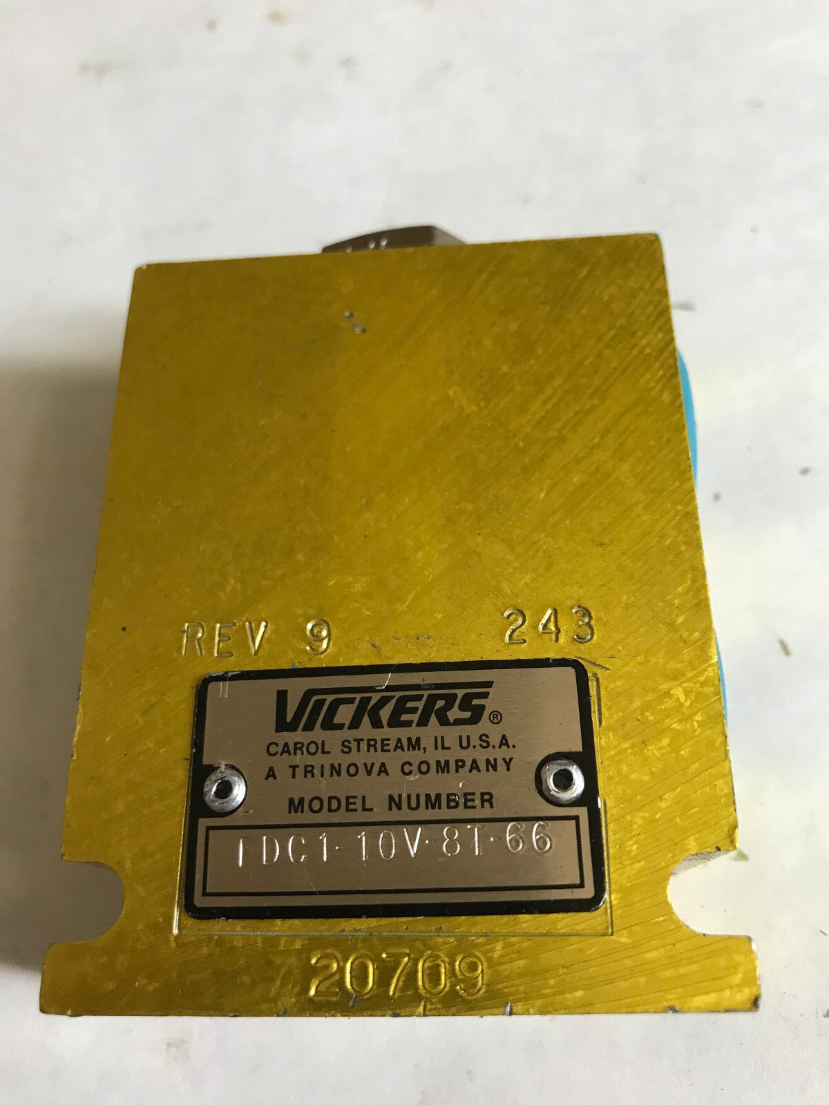 New Sperry Vickers Fdc1-10V-8T-66,Rev9 243 Hydraulic Cartridge Valve 1/2",Ac
