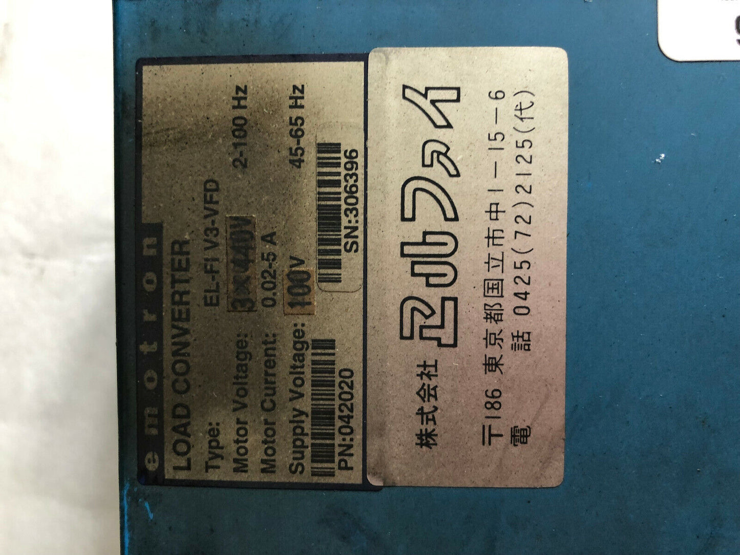 Emotron El-Fi V3-Vfd,042020 Load Converter 100V,El-Fi, V3-Vfd,Sk