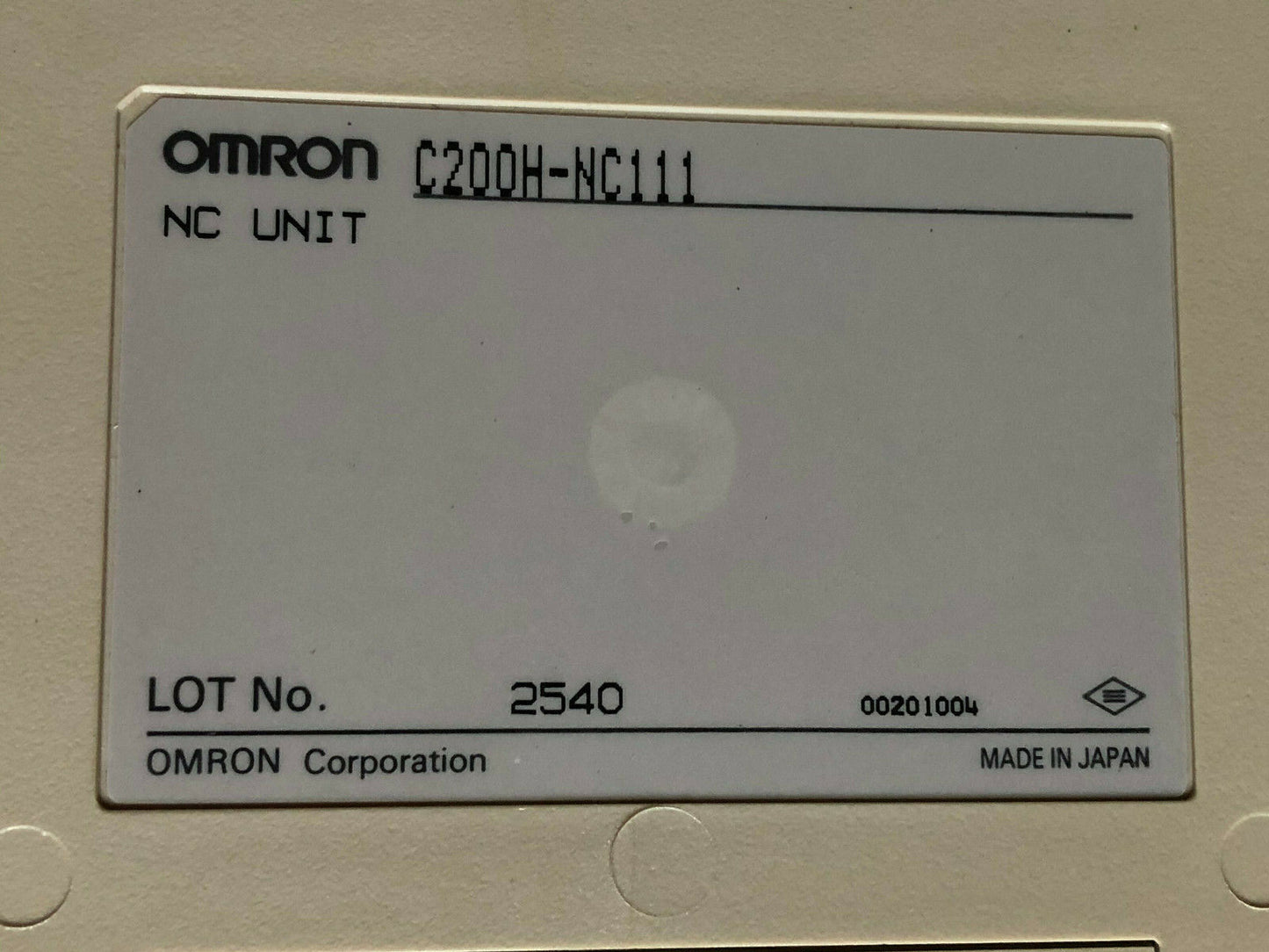 Omron C200h-Nc111,Nc111 Stepper Control 100Khz 1Axis,Er