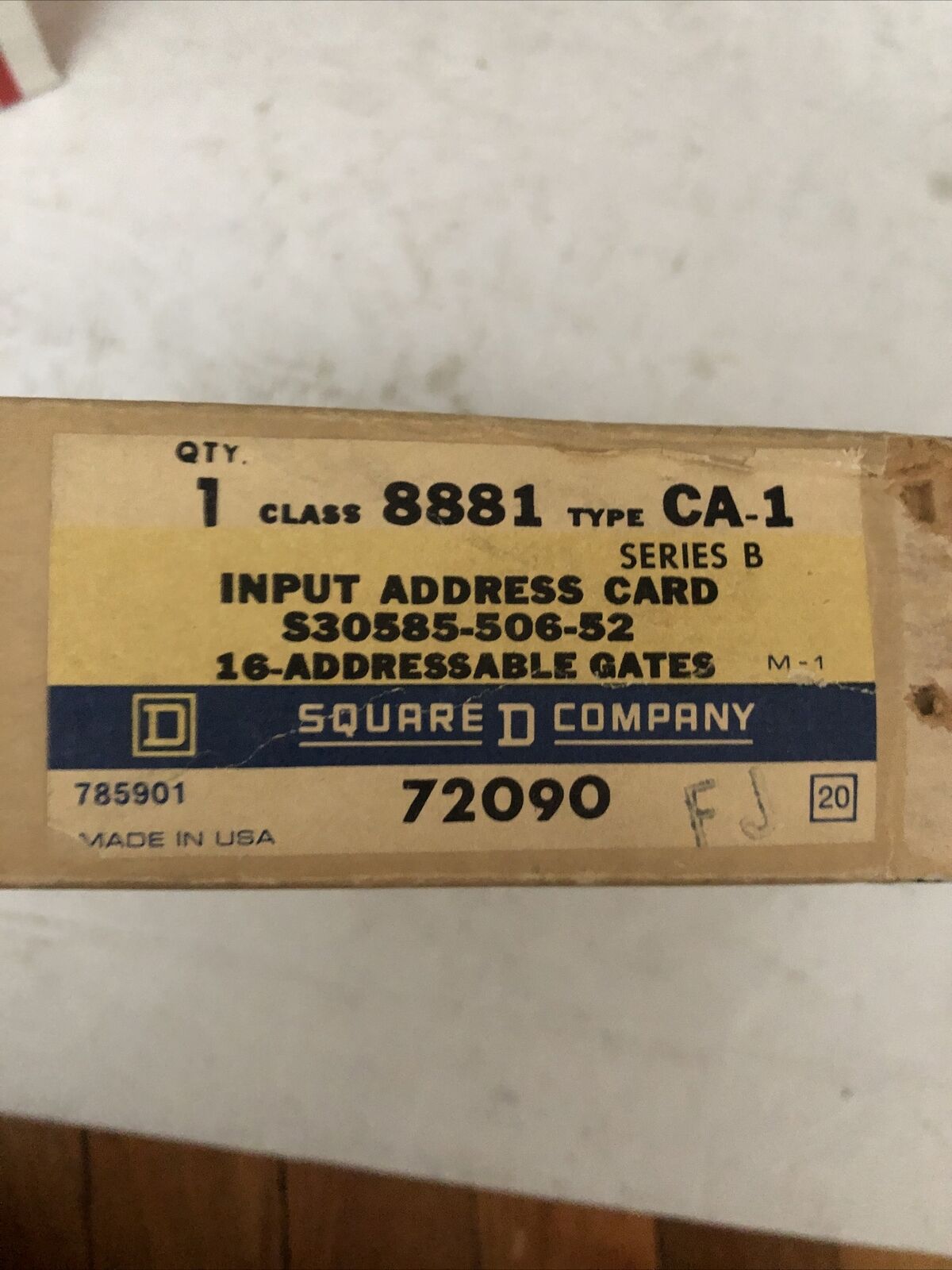 New Square-D 8881 Ca-1,C30585-03001 Input Address Card Square-D 8881 Ca-1,Cs